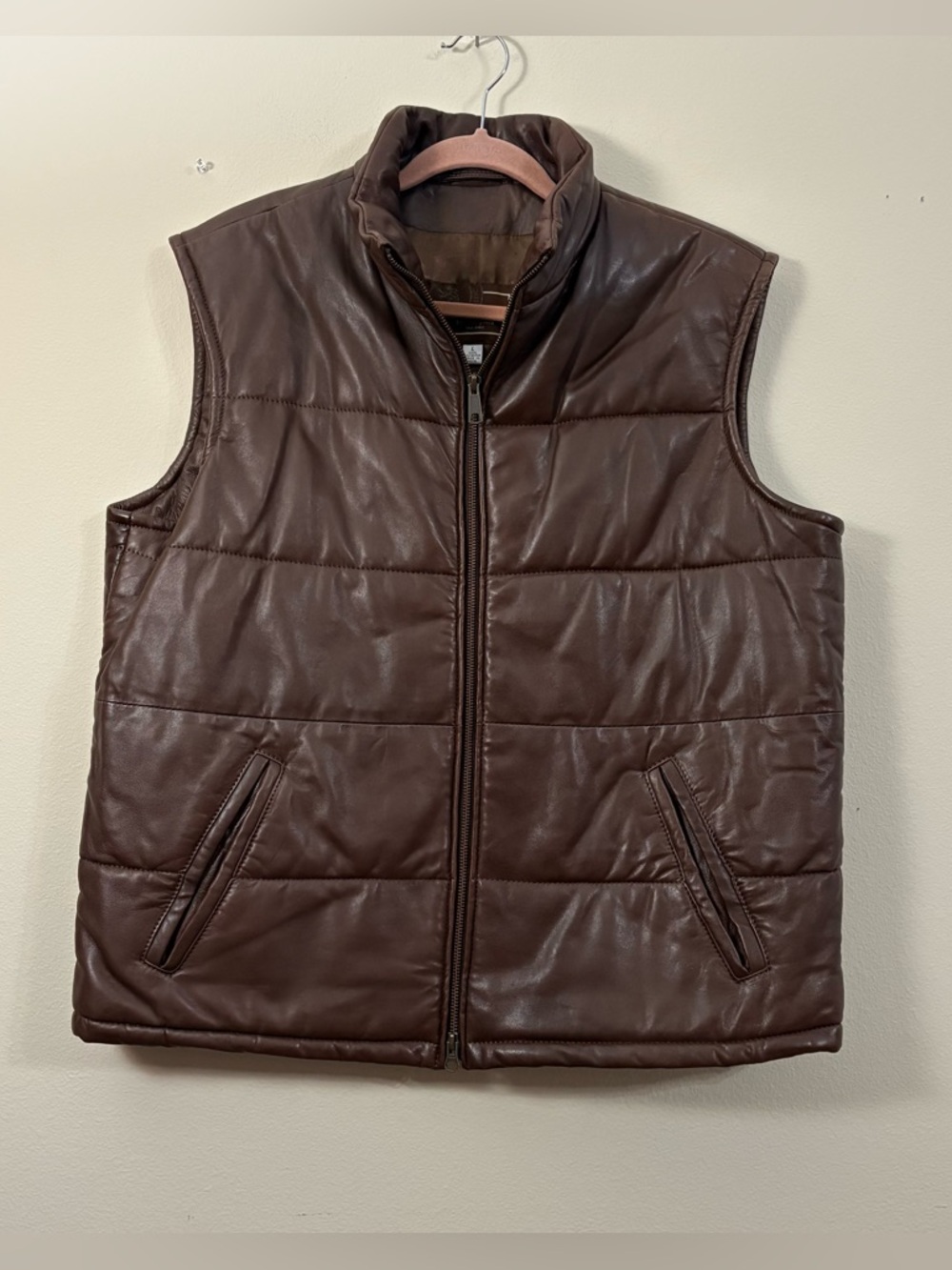 Reserve Patrick James Leather Vest men’s L brown timeless rugged buttery winter